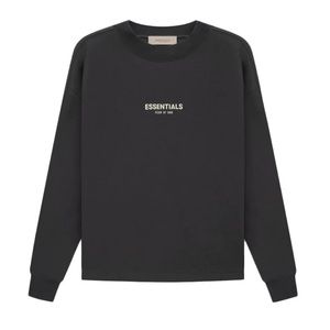 Fear of God, essentials, black oversized, crewneck sweatshirt, long sleeve